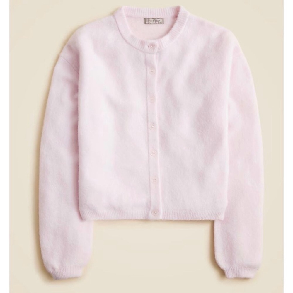 NWT J. Crew Supersoft Bubble-hem Cardigan Sweater Peppermint Ice Pink - Picture 6 of 6